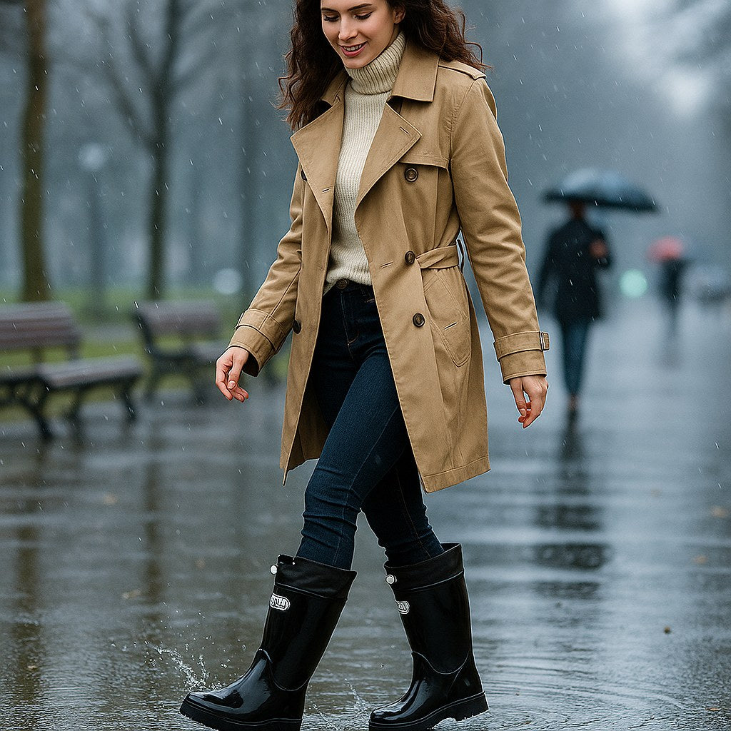 Phoebe | Damen wasserdichte Gummistiefel, Regenstiefel mit verstellbarer Schnürung | Nomadnts | Nomadnts