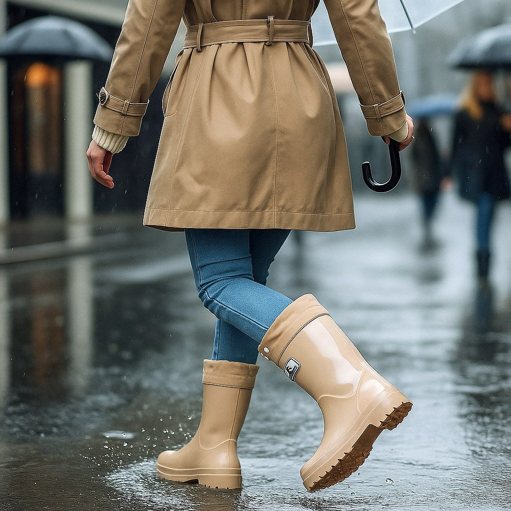 Phoebe | Damen wasserdichte Gummistiefel, Regenstiefel mit verstellbarer Schnürung | Nomadnts | Nomadnts