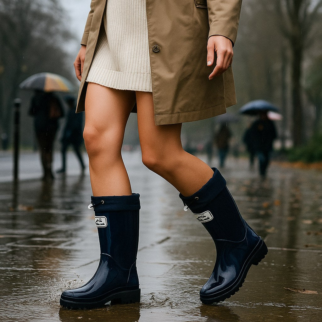 Phoebe | Damen wasserdichte Gummistiefel, Regenstiefel mit verstellbarer Schnürung | Nomadnts | Nomadnts