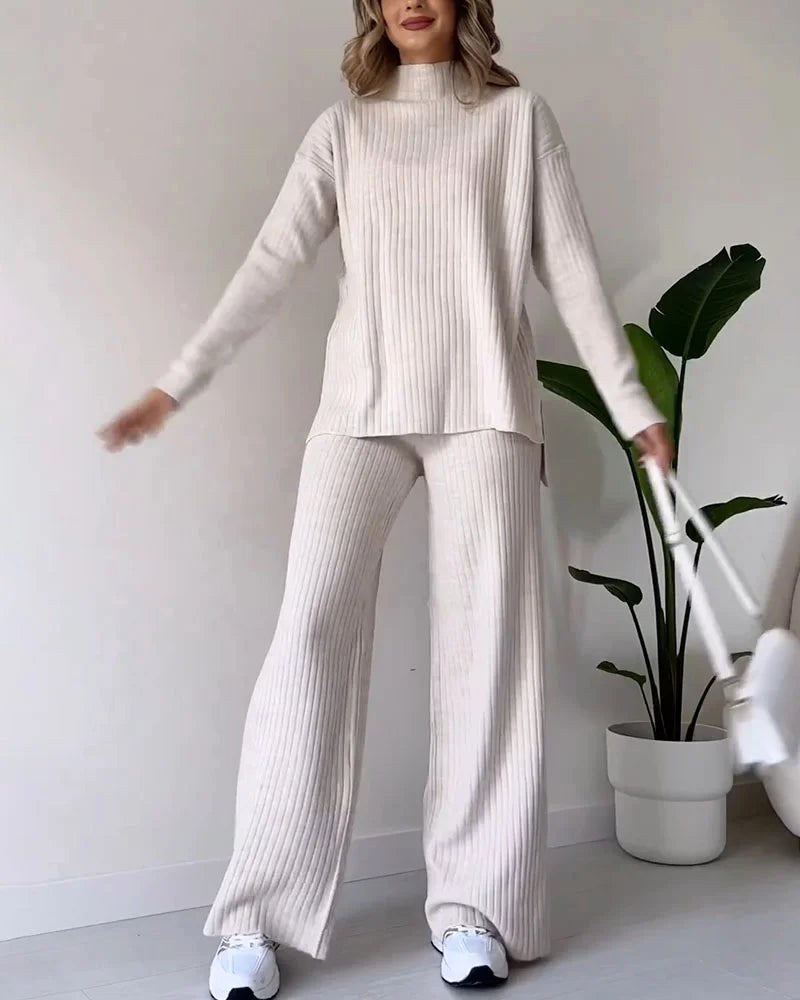Poppy | Damen Zweiteiler-Strickset mit Cutout-Detail, Loungeset | Nomadnts | Nomadnts
