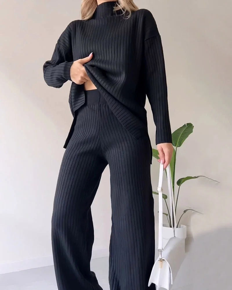 Poppy | Damen Zweiteiler-Strickset mit Cutout-Detail, Loungeset | Nomadnts | Nomadnts