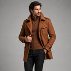 Preston | Herren-Woll-Trenchcoat mit Doppelkragen, taillierter Business-Mantel | Nomadnts