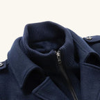 Preston | Herren-Woll-Trenchcoat mit Doppelkragen, taillierter Business-Mantel | Nomadnts