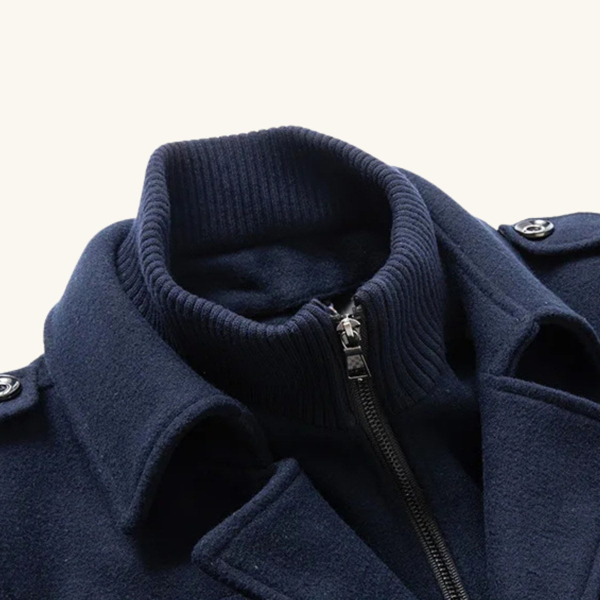 Preston | Herren-Woll-Trenchcoat mit Doppelkragen, taillierter Business-Mantel | Nomadnts