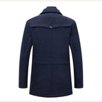 Preston | Herren-Woll-Trenchcoat mit Doppelkragen, taillierter Business-Mantel | Nomadnts | Grau