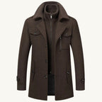 Preston | Herren-Woll-Trenchcoat mit Doppelkragen, taillierter Business-Mantel | Nomadnts