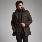 Preston | Herren-Woll-Trenchcoat mit Doppelkragen, taillierter Business-Mantel | Nomadnts