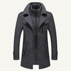 Preston | Herren-Woll-Trenchcoat mit Doppelkragen, taillierter Business-Mantel | Nomadnts