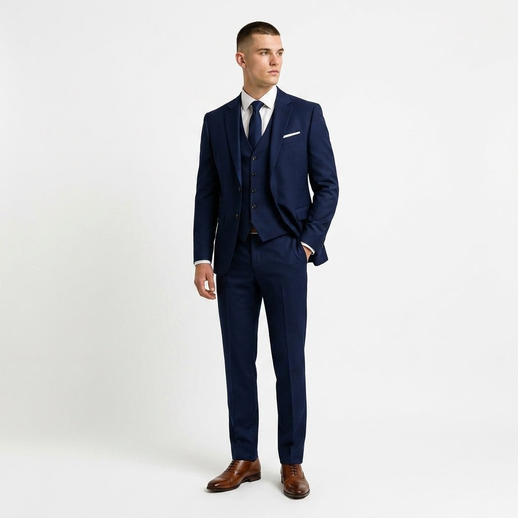 Przemysław | Eleganter dreiteilliger Herrenanzug mit Weste, Slim-Fit Anzug | Nomad NTS