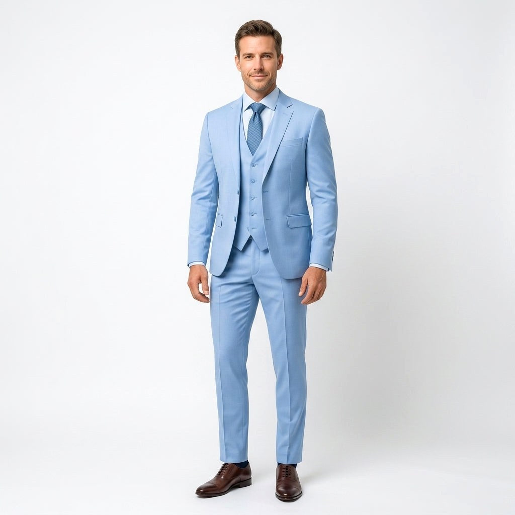 Przemysław | Eleganter dreiteilliger Herrenanzug mit Weste, Slim-Fit Anzug | Nomad NTS