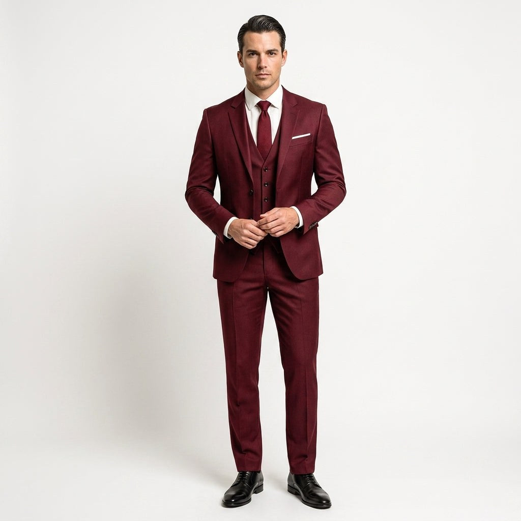 Przemysław | Eleganter dreiteilliger Herrenanzug mit Weste, Slim-Fit Anzug | Nomad NTS