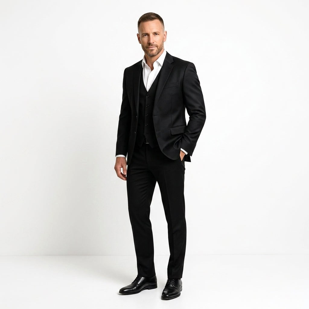 Przemysław | Eleganter dreiteilliger Herrenanzug mit Weste, Slim-Fit Anzug | Nomad NTS
