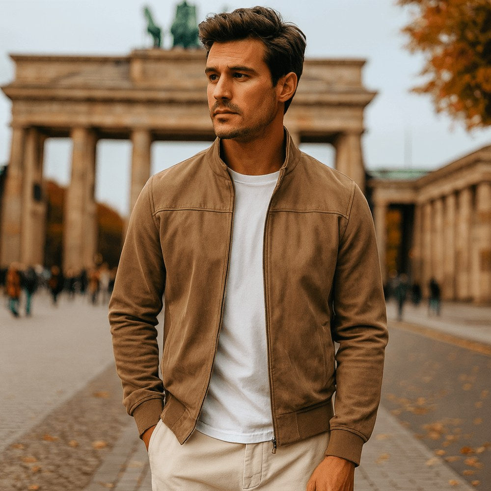 Rafał | Herrenjacke aus Wildleder mit Bomber-Schnitt, elegante Herbstjacke | Nomad NTS