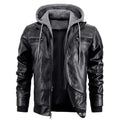 Reginald | Herren Leder-Winterjacke mit Kapuze, schlank geschnittener Herbstmantel | Nomadnts | Nomadnts