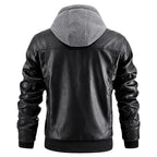 Reginald | Herren Leder-Winterjacke mit Kapuze, schlank geschnittener Herbstmantel | Nomadnts | Nomadnts