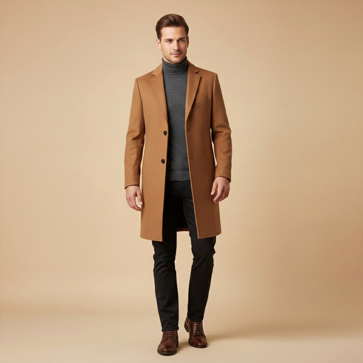 Reid | Taillierter langer Herrenmantel, eleganter Wintermantel | Nomadnts