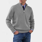 Reinhard | Herren Zip-Pullover mit leichter Wärmung, Eleganter Strickpullover | Nomad NTS | Gray