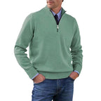 Reinhard | Herren Zip-Pullover mit leichter Wärmung, Eleganter Strickpullover | Nomad NTS | Green