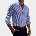 Reuben | Herren gestreiftes Baumwollhemd, klassisches Button-Hemd | Nomadnts | Nomadnts