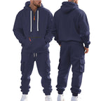 Robert | Herrensportlicher Trainingsanzug mit Kapuze, Warmer Winteranzug | Nomad NTS | Donkerblauw