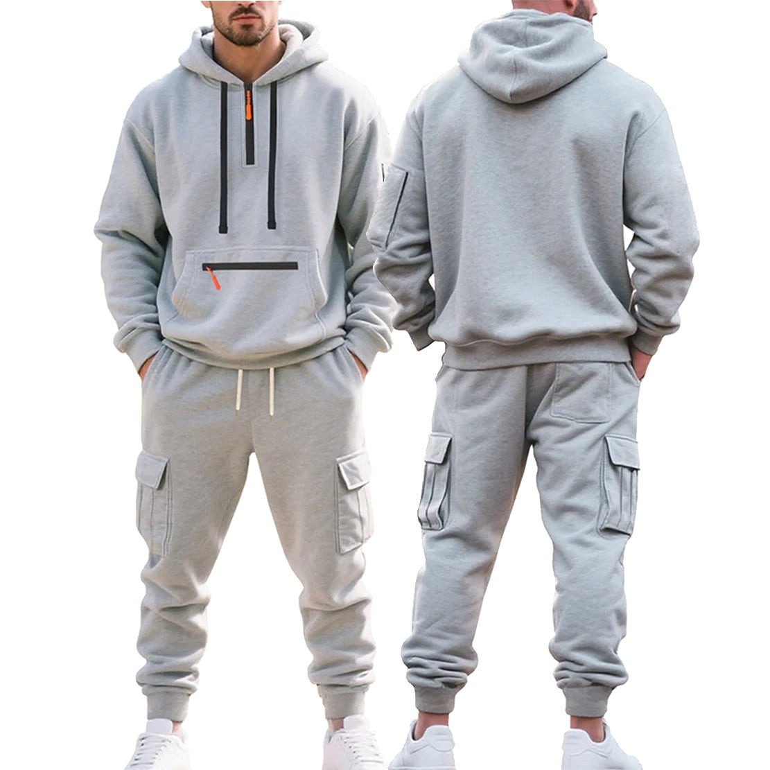 Robert | Herrensportlicher Trainingsanzug mit Kapuze, Warmer Winteranzug | Nomad NTS | Wit