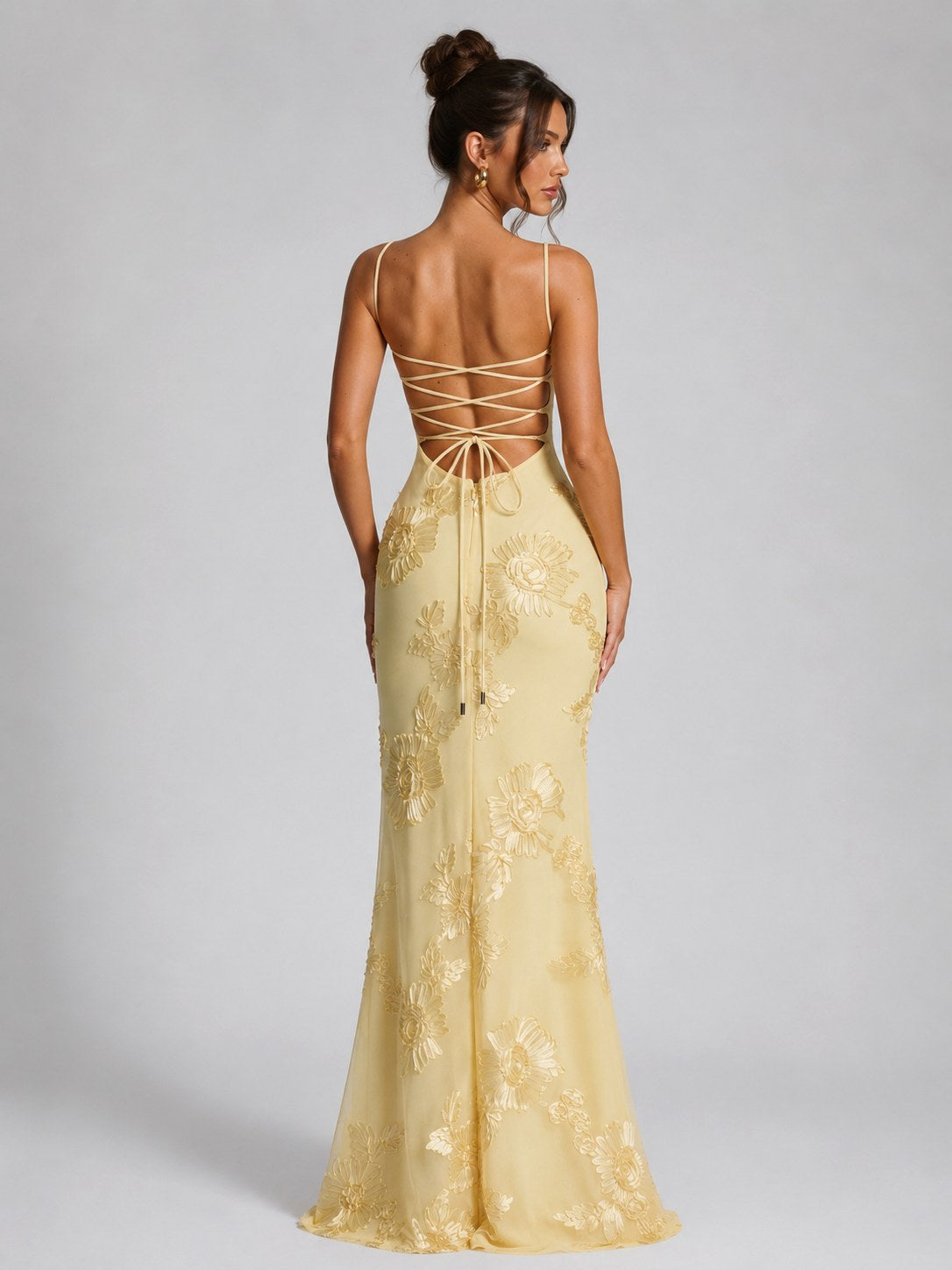 Rosie | Damen Blumen-Corset-Maxikleid, geformtes Anlasskleid | Nomadnts | Light Blue