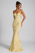 Rosie | Damen Blumen-Corset-Maxikleid, geformtes Anlasskleid | Nomadnts | Nomadnts