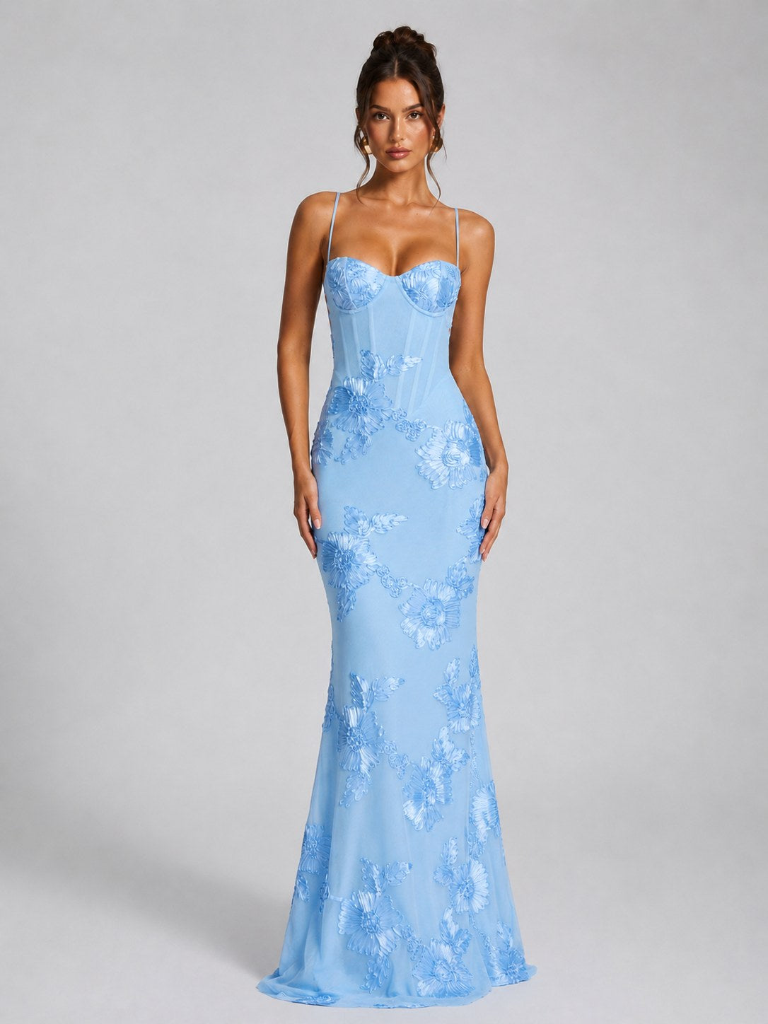 Rosie | Damen Blumen-Corset-Maxikleid, geformtes Anlasskleid | Nomadnts | Nomadnts
