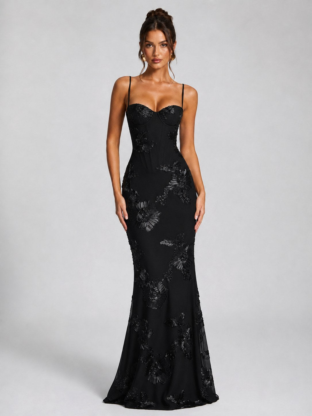 Rosie | Damen Blumen-Corset-Maxikleid, geformtes Anlasskleid | Nomadnts | Nomadnts