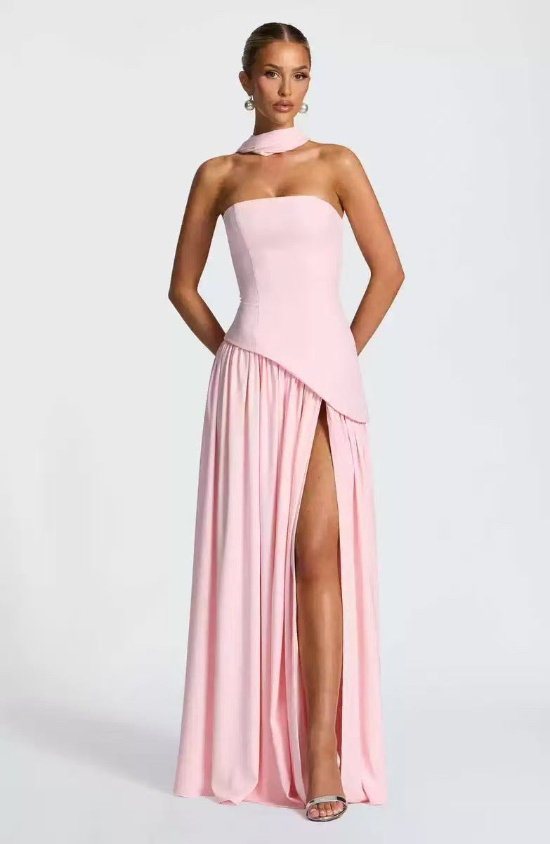 Sabine | Damen trägerloses Maxikleid mit Beinschlitz, formelles Kleid für Hochzeitsgäste | Nomadnts | Nomadnts