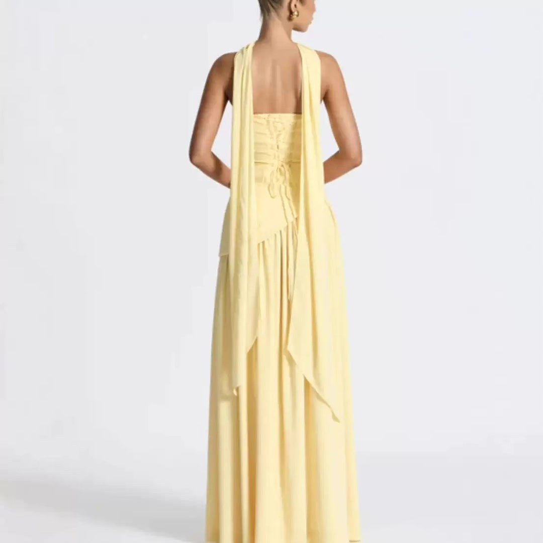 Sabine | Damen trägerloses Maxikleid mit Beinschlitz, formelles Kleid für Hochzeitsgäste | Nomadnts | Pink