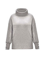 Scarlett | Damen Rippstrick-Pullover mit Schalkragen und Manschettenknöpfen, strukturierter Strickpullover | Nomad NTS