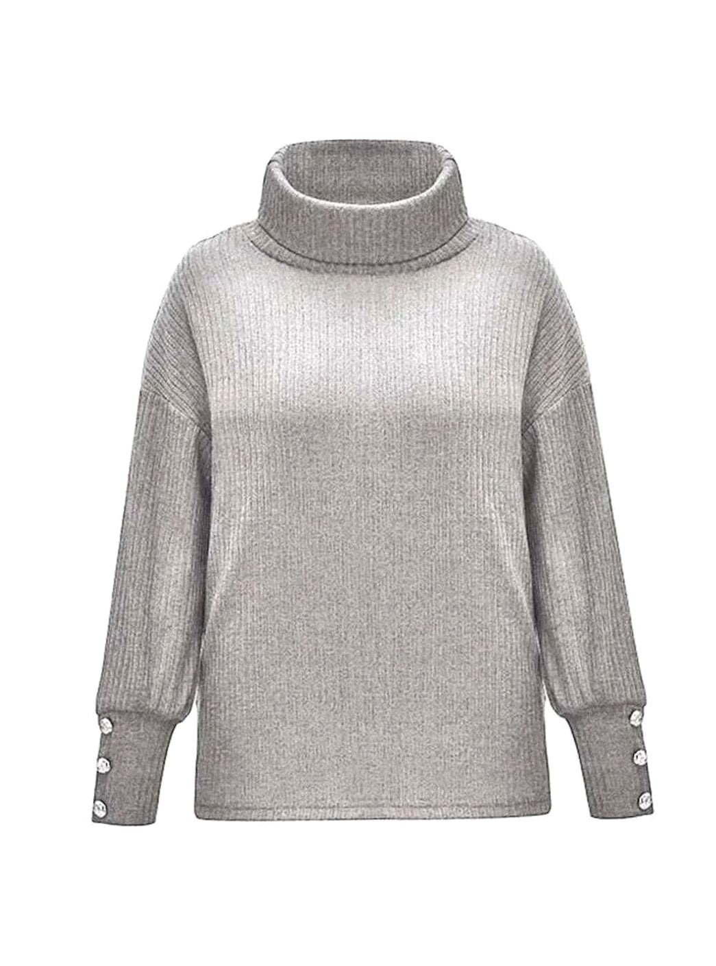 Scarlett | Damen Rippstrick-Pullover mit Schalkragen und Manschettenknöpfen, strukturierter Strickpullover | Nomad NTS