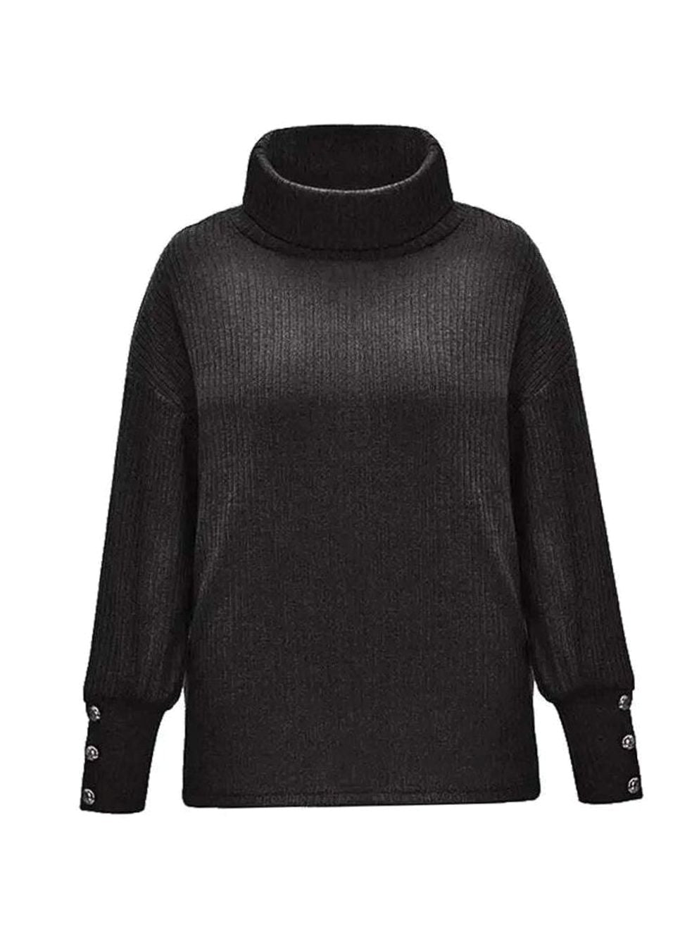 Scarlett | Damen Rippstrick-Pullover mit Schalkragen und Manschettenknöpfen, strukturierter Strickpullover | Nomad NTS