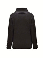 Scarlett | Damen Rippstrick-Pullover mit Schalkragen und Manschettenknöpfen, strukturierter Strickpullover | Nomad NTS