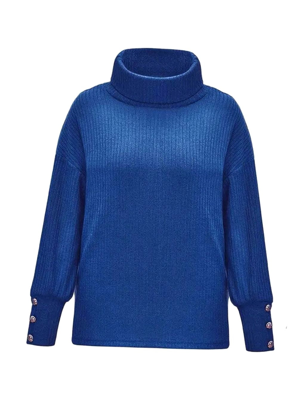 Scarlett | Damen Rippstrick-Pullover mit Schalkragen und Manschettenknöpfen, strukturierter Strickpullover | Nomad NTS