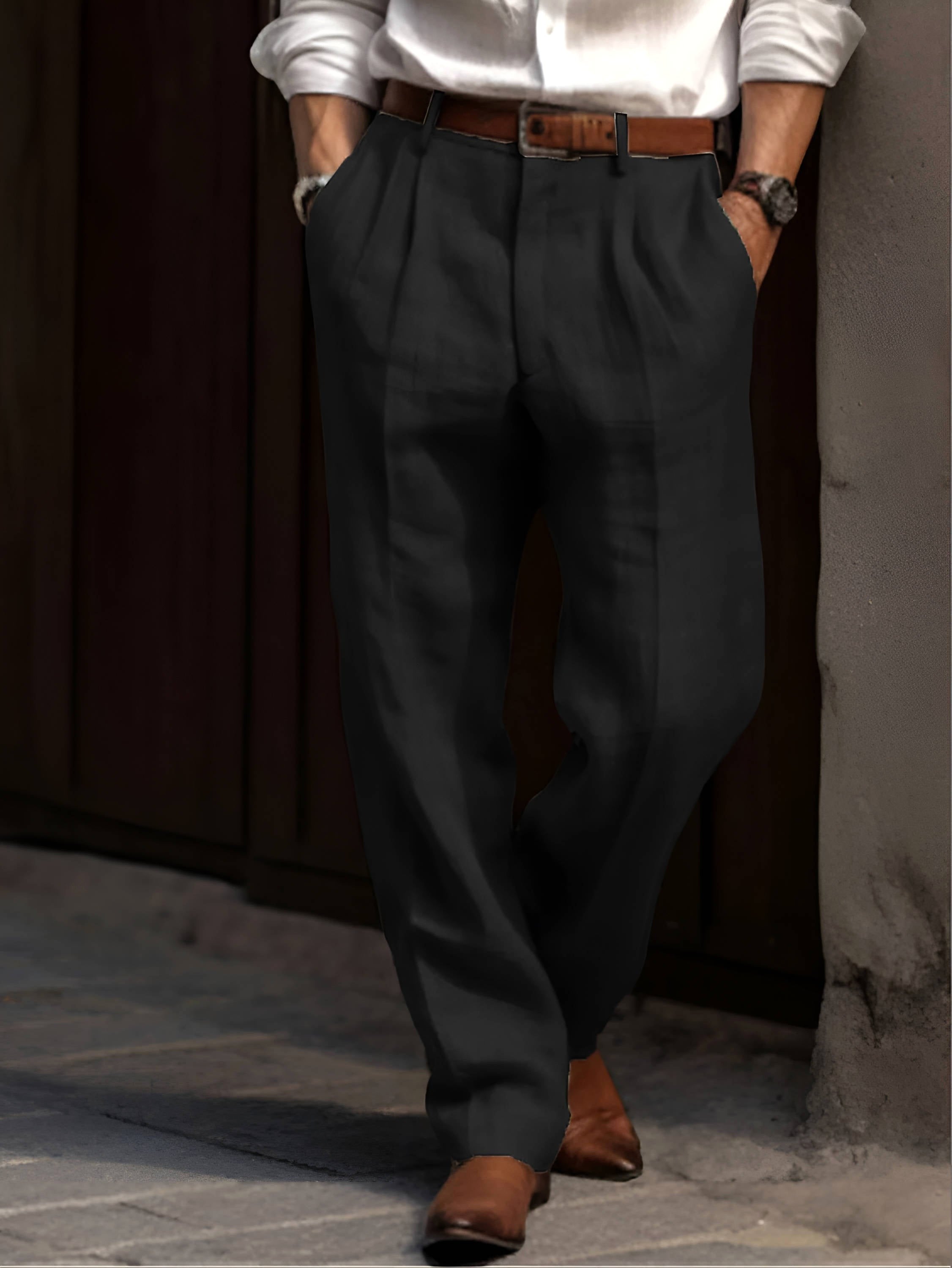 Sean | Herren klassische Bundfaltenhose, bequeme Anzughose | Nomadnts | Nomadnts