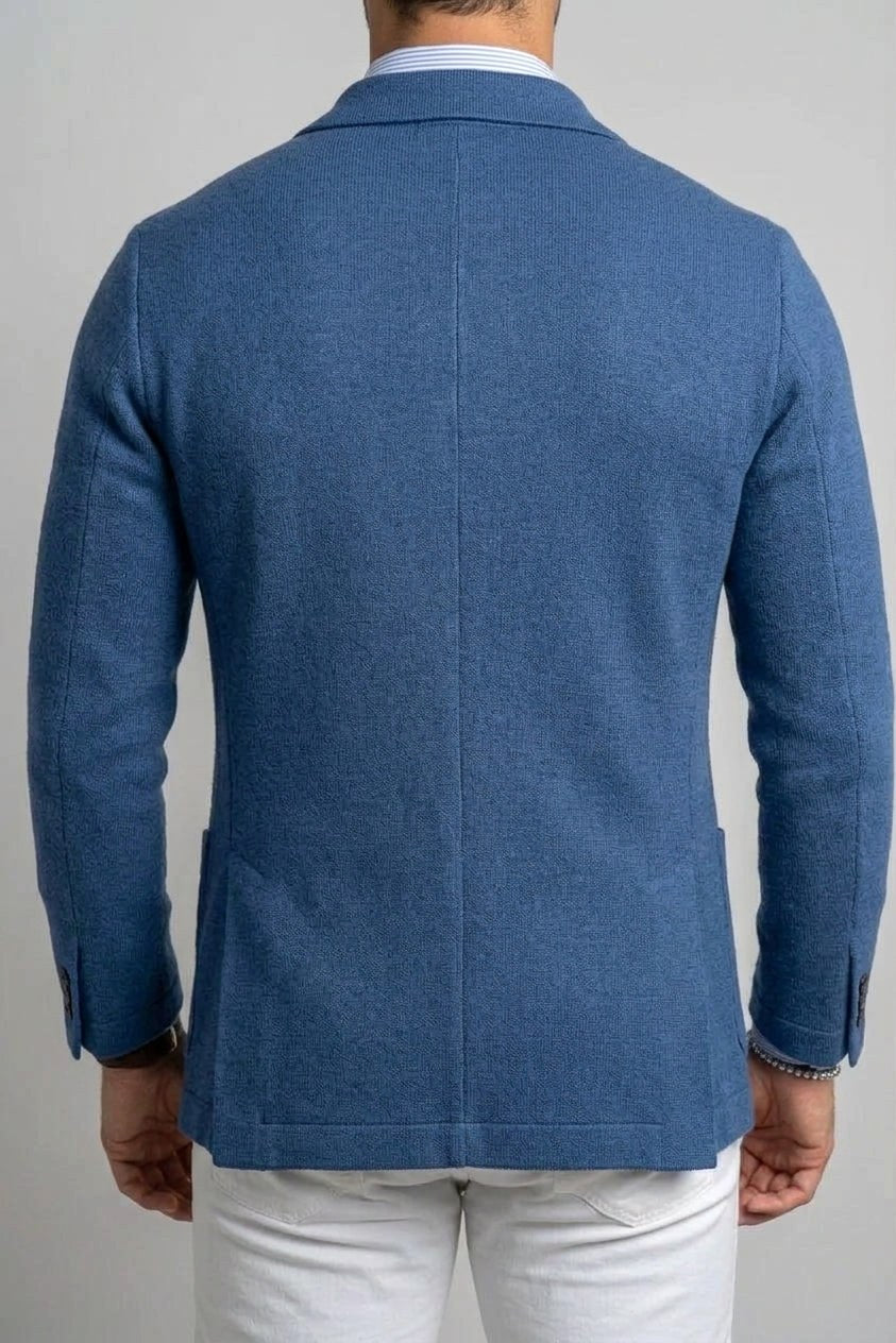 Sebastian | Herrenblazer aus Denim mit Revers, Strukturierter Knopfblazer | Nomad NTS