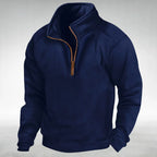 Siegfried | Herren Zip-Pullover mit entspanntem Schnitt, Vielseitiger Pullover | Nomad NTS | Navy Blue