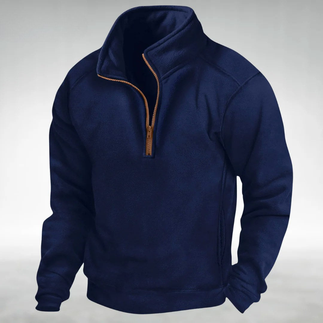 Siegfried | Herren Zip-Pullover mit entspanntem Schnitt, Vielseitiger Pullover | Nomad NTS | Navy Blue