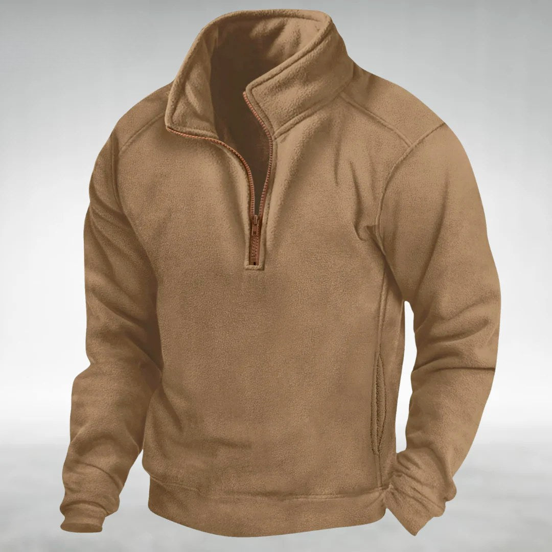 Siegfried | Herren Zip-Pullover mit entspanntem Schnitt, Vielseitiger Pullover | Nomad NTS | Khaki