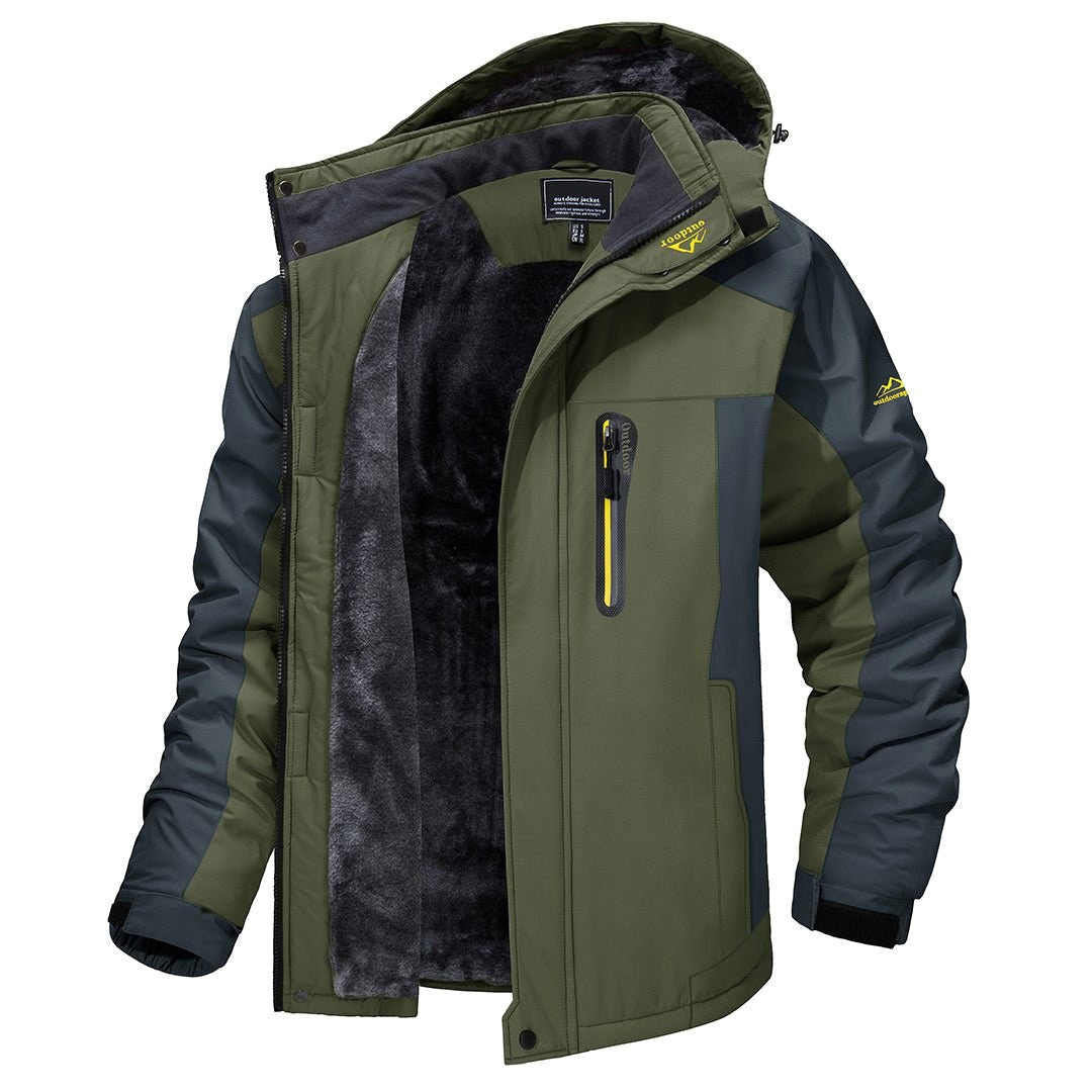 Simon | Herren Warme Wind- und Wasserdichte Winterjacke, Isolierte Herbst Jacke | Nomad NTS | Groen