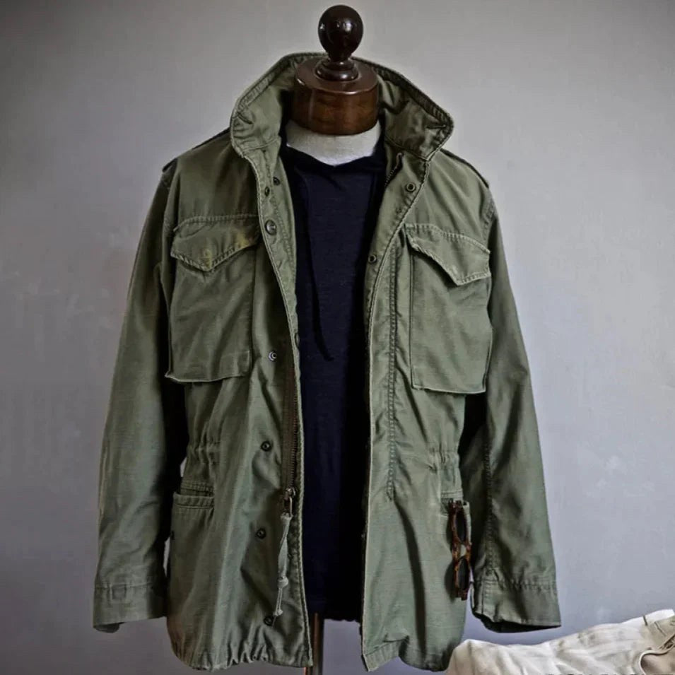 Simon | Herren Military-Feldjacke, Outdoor-Jacke mit verstellbarem Tunnelzug | Nomadnts | Green