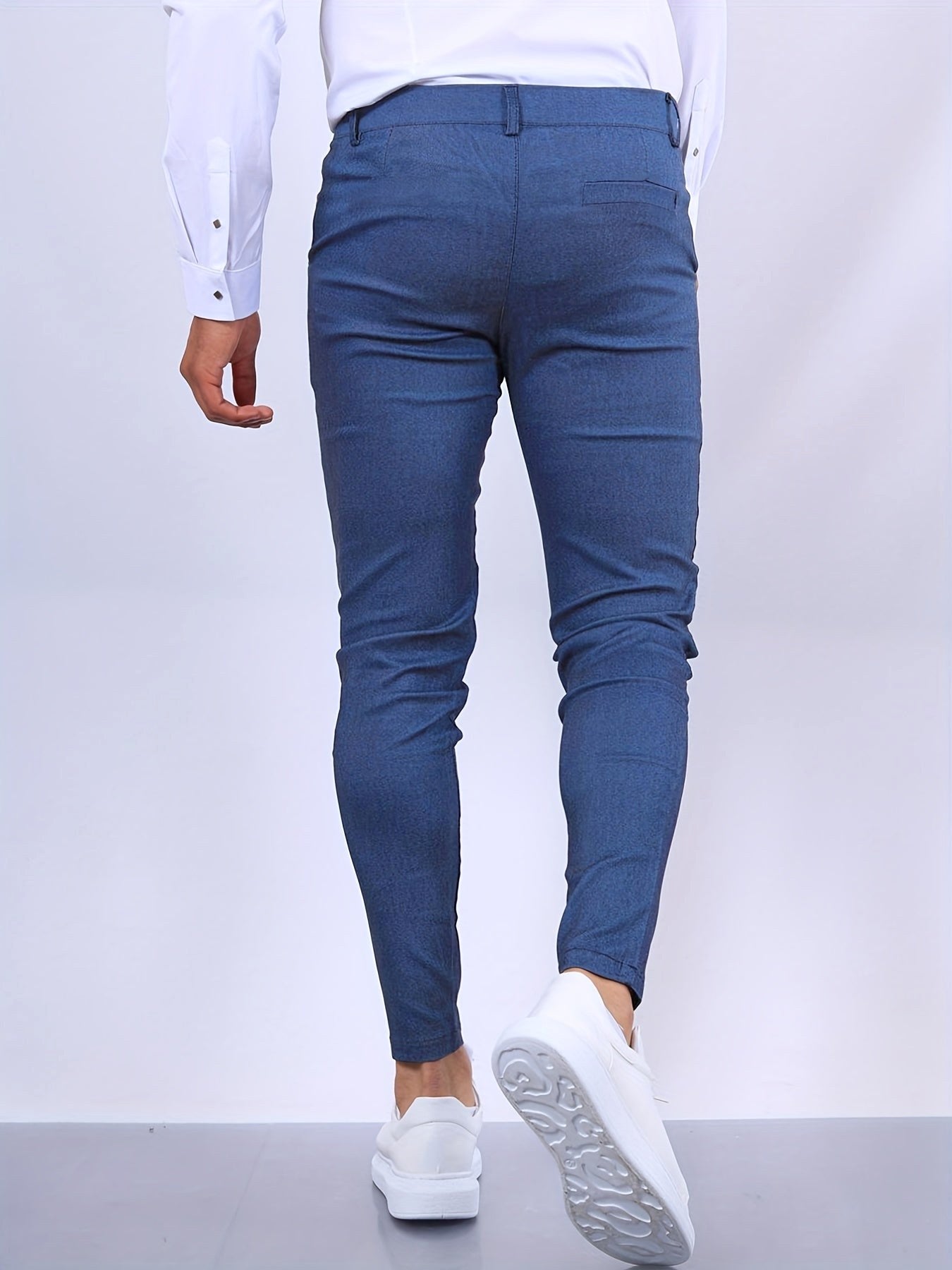 Stefan | Herren Slim-Fit Chinohose in Blau, Stretch Business Hose | Nomad NTS | Rein Schwarz