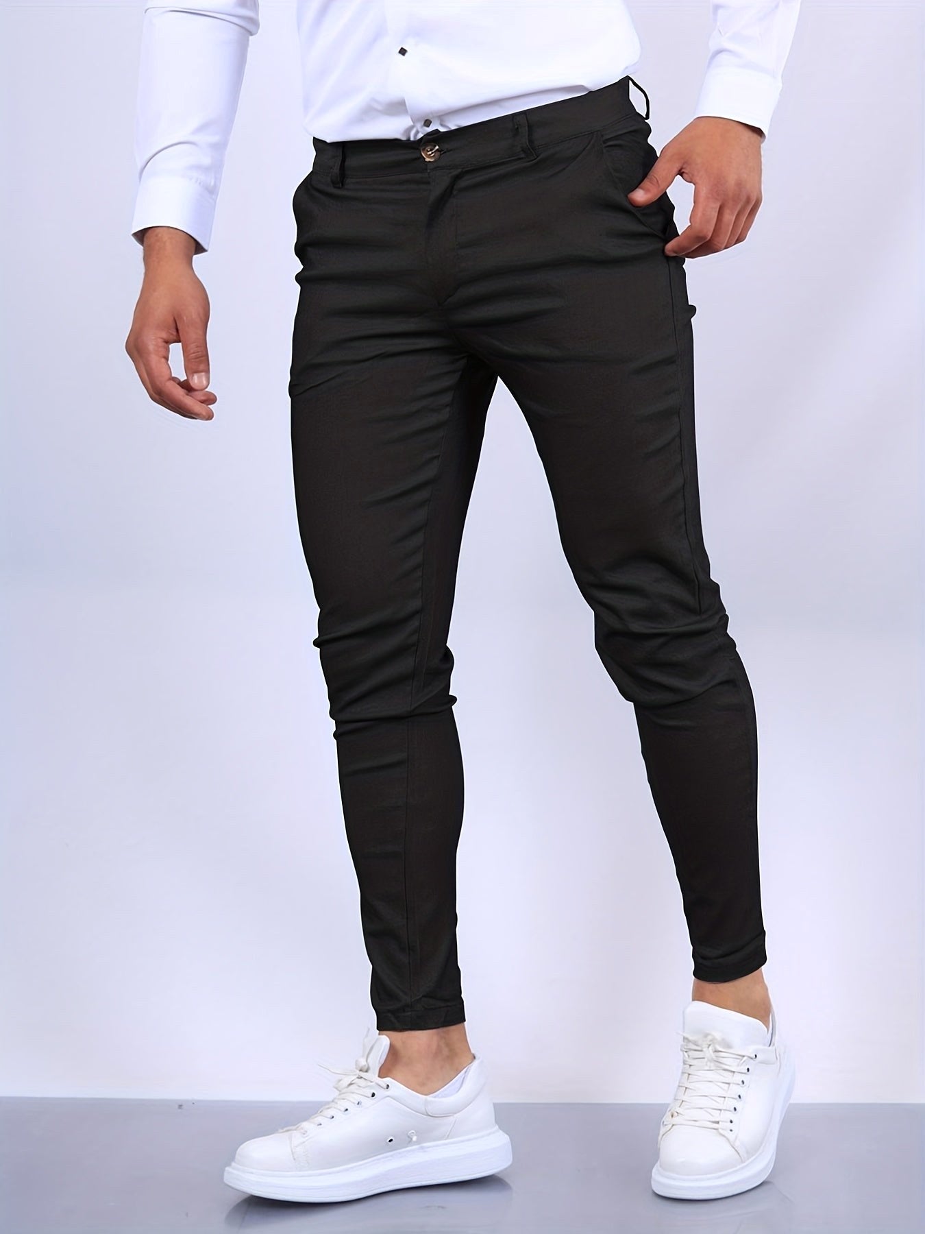 Stefan | Herren Slim-Fit Chinohose in Blau, Stretch Business Hose | Nomad NTS | Dunkelgrau