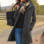 Susan | Damen klassischer Wintermantel mit Knopfleiste, tailliert geschnittener Herbstmantel | Nomadnts | Nomadnts