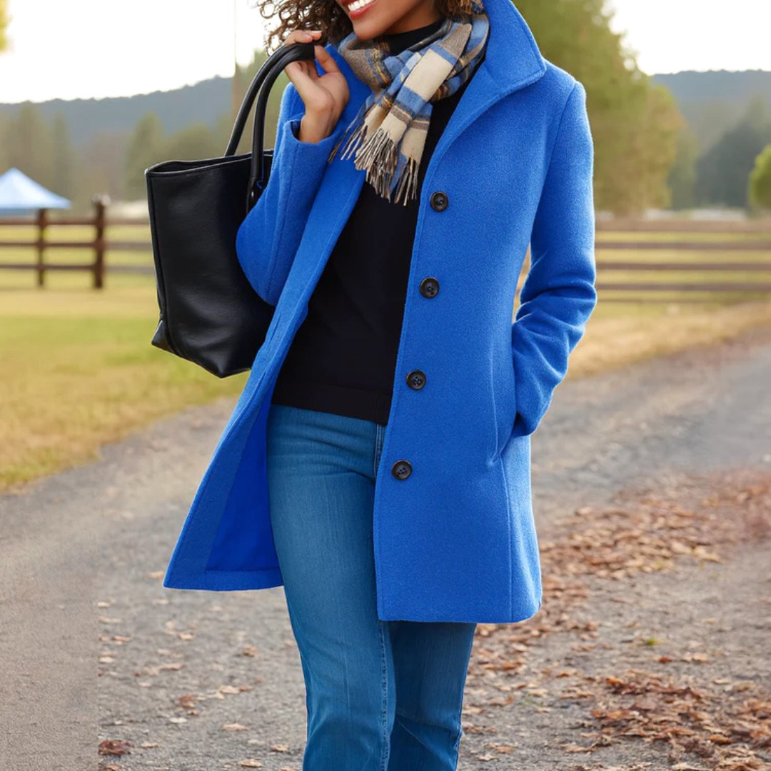 Susan | Damen klassischer Wintermantel mit Knopfleiste, tailliert geschnittener Herbstmantel | Nomadnts | Nomadnts