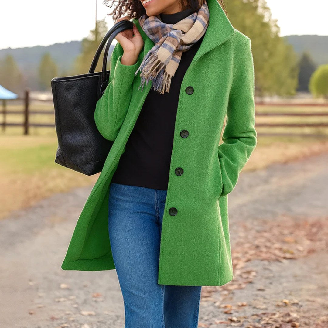 Susan | Damen klassischer Wintermantel mit Knopfleiste, tailliert geschnittener Herbstmantel | Nomadnts | Nomadnts