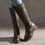 Sylvia | Damen orthopädische kniehohe Lederstiefel, Herbststiefel mit Blockabsatz | Nomadnts | Nomadnts