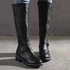 Sylvia | Damen orthopädische kniehohe Lederstiefel, Herbststiefel mit Blockabsatz | Nomadnts | Nomadnts